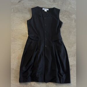 Comme des Garcons Buttoned Square-neck Dress